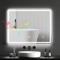 Badezimmerspiegel mit LED-Beleuchtung, Anti-Beschlags-Pad, 3 verstellbare Farben