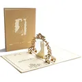 Pop Up Karte Pop Up Hochzeitskarte Glückwunschkarte mit Hochwertigem Goldfarb...
