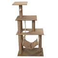 Katzen Kratzbaum Natural Elm EBI 60x40x118,5 cm mit Hängematte & Spielbälle