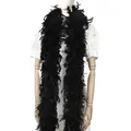 Larryhot 60g schwarze Feder Boa - 2 Yards Türkei Boa Federn für Party Masse, Weihnachten, Hochzeit Centerpieces, Kostüm, Konzert, Haustier und Heimdekoration (schwarz)