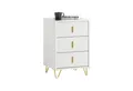SoBuy Nachttisch FBT115-L, Nachtschrank, schmaler Schrank mit 3 Schubladen, Kommode, Beistelltisch für Schlafzimmer und Wohnzimmer, ideal für kleine Räume