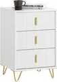 SoBuy Nachttisch mit 3 Schubladen für Boxspringbett  FBT115-L-W