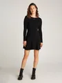 Strickkleid "TJW F&F CABLE SWEATER DRESS", mit Zopfmuster, Gr. L (40) - N-Gr, Black N-Gr