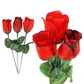 12 Stück Künstliche Rosen Blumen in rot - ca. 20 cm, Kunstrosen rot mit Stiel, Hohe Qualität, Kunstrosen, Kunstblumen, Rosen Künstlich, Kunstblumen, Kunstrosen Strauß