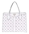 GUESS Silvana Two Compartment Tote White Logo