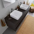 Duravit Quadratisches Aufsatzwaschbecken DuraMaui 40x40x10,5cm Waschbecken aus Mineralguss Handwaschbecken in Weiß matt Waschtisch für Unterschränke Badezimmer