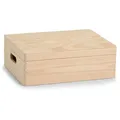 Allzweckkiste Mit Deckel, Spielzeugkiste, Nadelholz, Flach 40x30x15