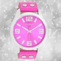 Oozoo Damen Armbanduhr Timepieces Analog Leder pink UOC1074A