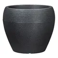 Scheurich Lineo, Pflanzgefäß aus Kunststoff, Schwarz-Granit, 30 cm Durchmesser, 24,1 cm hoch, 11 l Vol.
