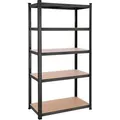 Songmics Schwerlastregal 5 Holzböden, 175kg Fachlast, schwarz, 200 x 100 x 50cm