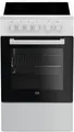 Beko FSS57000GW EEK: A Standherd, 50 cm breit, 60 L,G laskeramikkochfeld, Grill, SteamShine, weiß