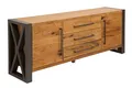 Sideboard Wildeiche Metall 200 cm H: 81 cm Kufengestell Schubladen Industrial