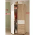 Kleiderschrank Wiki Sonoma Eiche Weiß 2-trg 90 cm - Braun/Weiß
