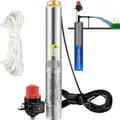 VEVOR 76 mm Tiefbrunnenpumpe 550 W Brunnenpumpe max. Durchfluss 50 L/min Tauchpumpe max. Förderhöhe 89 m Tauchwasserpumpe sandbeständig < 5% max.