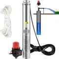 VEVOR 550W Tiefbrunnenpumpe Rohrpumpe Brunnenpumpe Sandpumpe Pumpe 50L/min 89m