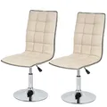 2er-Set Esszimmerstuhl MCW-C41, Stuhl Lehnstuhl, Kunstleder creme
