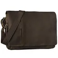 STILORD Elias Echtleder Umhängetasche 15.6 Zoll - der verbesserte Klassiker - Vintage Lifestyle 2.0 Farbe:matt - Dunkelbraun
