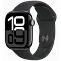Apple Watch S10 (2024) Aluminium Cellular 42mm diamantschwarz (Sportarmband) S/M