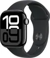 Watch Series 10 GPS + Cellular, 42 mm Aluminiumgehäuse Diamantschwarz, Sportarmband Schwarz - S/M