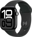 Apple Watch Series 10 4G 42mm Aluminium Diamantschwarz Sportarmband Schwarz S/M