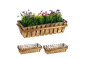 relaxdays Blumenkasten Holzzaun 3er Set