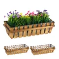 Blumenkasten Balkonkasten Pflanzkübel Pflanztrog für Fensterbank rustikal
