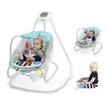 Baby Einstein Explorers Kick to It 4-in-1 musikalische Schaukel und Wippe, mit abnehmbarem Klavierspielzeug, für Kinder ab 0 Monaten und älter