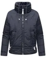 Navahoo leichte Damen Steppjacke kurze Übergangsjacke oversized mit Fledermausärmeln Luftzauber 14 Navy Gr. M