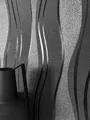 Newroom Vliestapete, Schwarz Tapete Modern Streifen - Streifentapete Mustertapete Anthrazit Grau 3D Optik Industrial Linien Wellen für Wohnzimmer Schlafzimmer Küche, Ophiel