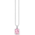 THOMAS SABO Kette mit Anhänger pinker Stein, weißer Stein, KE1964-051-14-L45V, KE1964-051-9-L45V, mit Zirkonia (synth) rosa|silberfarben