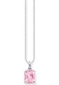 Kette mit Anhänger "pinker Stein, weißer Stein, KE1964-051-14-L45V, KE1964-051-9-L45V", mit Zirkonia (synth.) silberfarben-pink 45