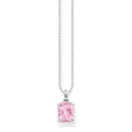 THOMAS SABO Schmuck Damen-Halskette Silber Pinkfarbener Stein KE1964-051-9-L45v
