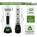 Akku Rasentrimmer 20 V 2-in-1 inkl. 2.0Ah Akku 10 cm Gras- und 20 cm Strauchklinge Akku Grasschere Rasenkantentrimmer
