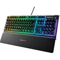 SteelSeries Apex 3 Gaming Tastatur, kabelgebunden, 10-Zonen RGB-Beleuchtung, IP32 wassergeschützt, Premium magnetische Handballe