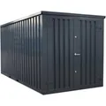LagercontainerXXL 4m Lagercontainer mit Doppeltür & Doppelverriegelung RAL7021 Schwarzgrau 3,88x2,14x2,09