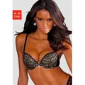 Push-up-BH LASCANA, Damen, Gr. 70, Cup C, schwarz, Spitze, Obermaterial: 70% Polyamid, 20% Elasthan, 10% Polyester, sexy, BHs BH Bügel-BH Hochzeitsdessous Hochzeitswäsche Push-up-BH Schalen-BH, mit aufregender Stickerei, sexy Dessous, Reizwäsche