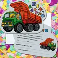 6 BAUSTELLEN EINLADUNGSKARTEN - Bauarbeiter Einladungen Kindergeburtstag Kinder