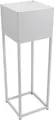 VIVANNO Blumentopf pulverbeschichtetes Stahlblech ELEVATE SQUARE Säule - Weiß Matt (1 St), 25x25x79 cm