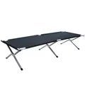 Kronenburg Feldbett XXL, Campingbett 210 cm x 72 cm x 45 cm – Belastbarkeit bis 200 kg - Stahlrohr verstärkt - in Schwarz
