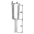 GAH U-Pfostenträger ETA-10/0210 91x200x200x50mm feuerverzinkt mit Betonanker aus T-Eisen (1 Stk.) (216771)