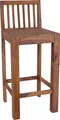 MiaMöbel Barhocker Thali - Aus Massivholz - HBT: 105 x 45 x 45 cm - Sheesham Barstuhl mit Rückenlehne für Küche & Theke