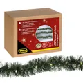 Idena 31345 - LED Tannengirlande mit 24 LEDs in Warmweiß, mit 6 Stunden Timer-Funktion, batteriebetrieben, ca. 2,2 m lang, Deko für Innen, zum Basteln, als Party Deko, Advents- und Weihnachtsdeko