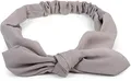 styleBREAKER Damen Haarband einfarbig mit Schleife und Gummizug, Stirnband, Headband, Pinup, Rockabilly, Haarschmuck 04026035, Farbe:Grau