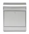 MEFA Briefkasten RUBY 864 (Farbe Edelstahl, Postkasten mit Sicherheitsschloss, 450x350x150 mm) 864020DE