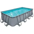 Ambia Garden Pool-Set Pgp41809522-An, Anthrazit, Kunststoff, Metall, 132x549x274 cm, Freizeit, Pools und Wasserspaß, Pools, Aufstellpools