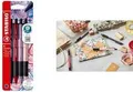 STABILO Druckkugelschreiber pointball NatureCOLORS, 4er Etui burgunderrot, rutschfeste Griffzone, mit weicher Kugel - 1 Stück (6034/4-1)