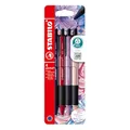 STABILO - Druck-Kugelschreiber - pointball NatureCOLORS Wildflower - 4er Pack - burgunderrot, preußischblau, grauviolett, rouge - Schreibfarbe blau