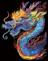 DIAMOND DOTZ 2594355 Original 5D Diamond Painting Set, Neon Drache, mit Neonfarben und Samt, DIY Diamant Malerei Bilder für Erwachsene und Kinder ab 12 Jahren, Intermediate