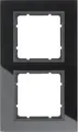 Berker 10126616 Glasrahmen, 2fach, B.7, Glas schwarz/anthrazit matt