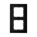 Berker 10126616 Glasrahmen 2-fach, B.7, Glas schwarz/anthrazit matt